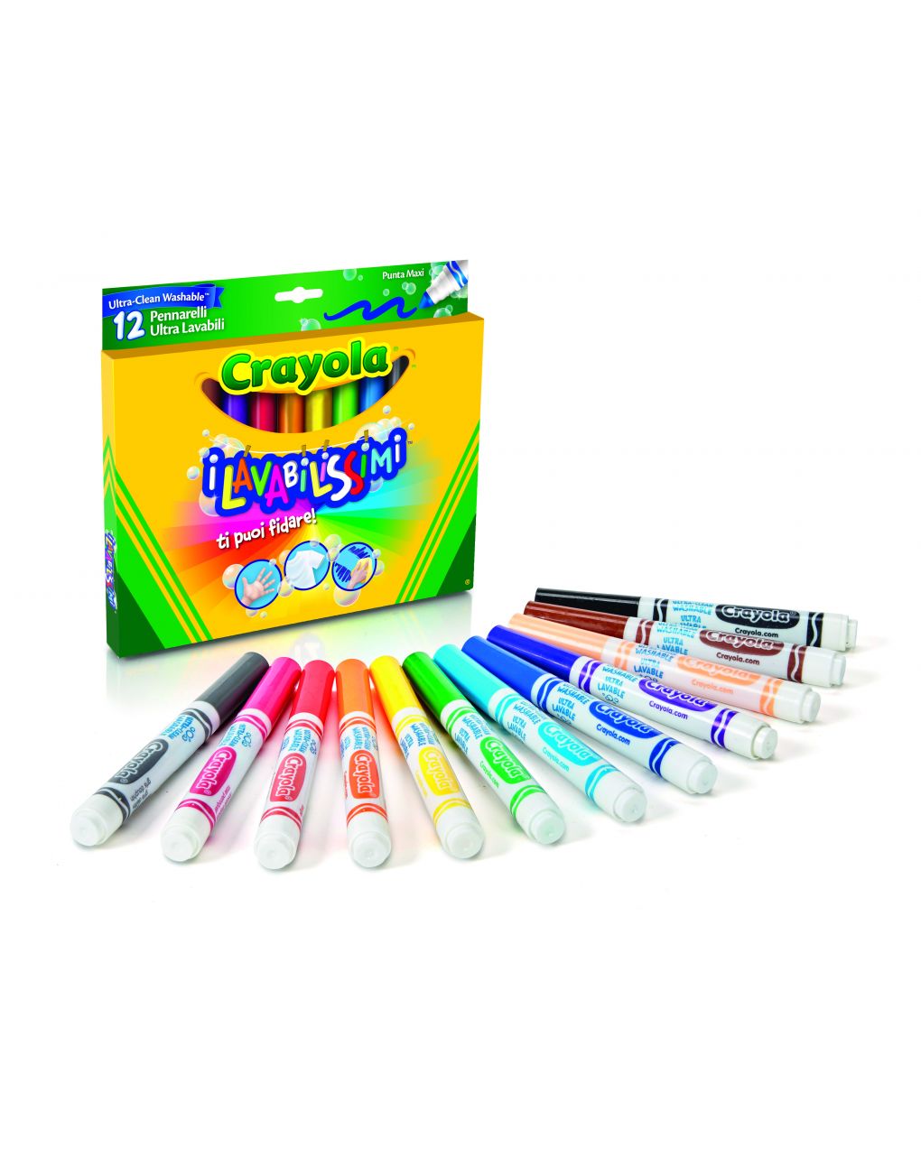 Crayola - 12 colori fibra punta maxi lavabilissimi - Crayola