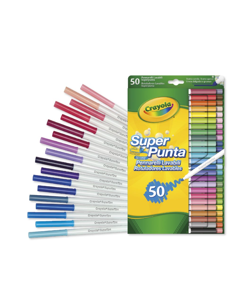 Crayola - 50 pennarelli superpunta lavabili