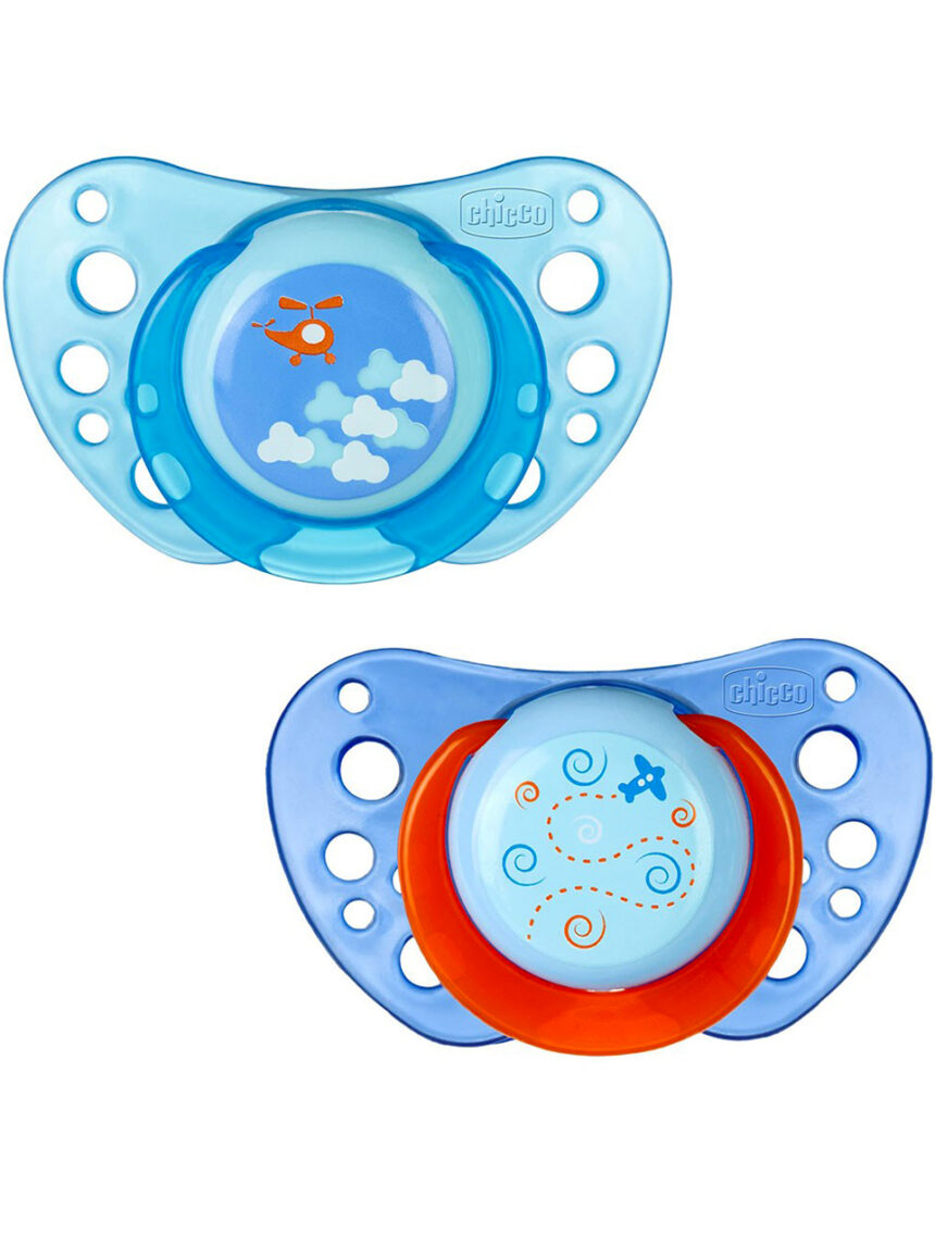 2 succhietti air silicone 0-6m azzurro - Chicco