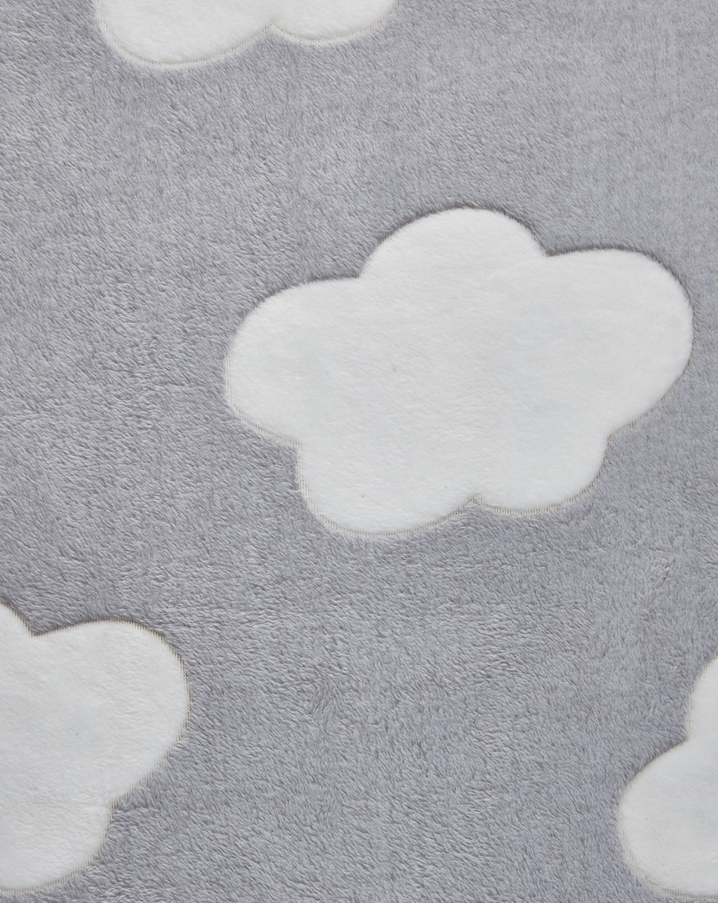 Culla/carrozzina - coperta per culla in finta pelliccetta grigio con nuvole bianche - Prénatal