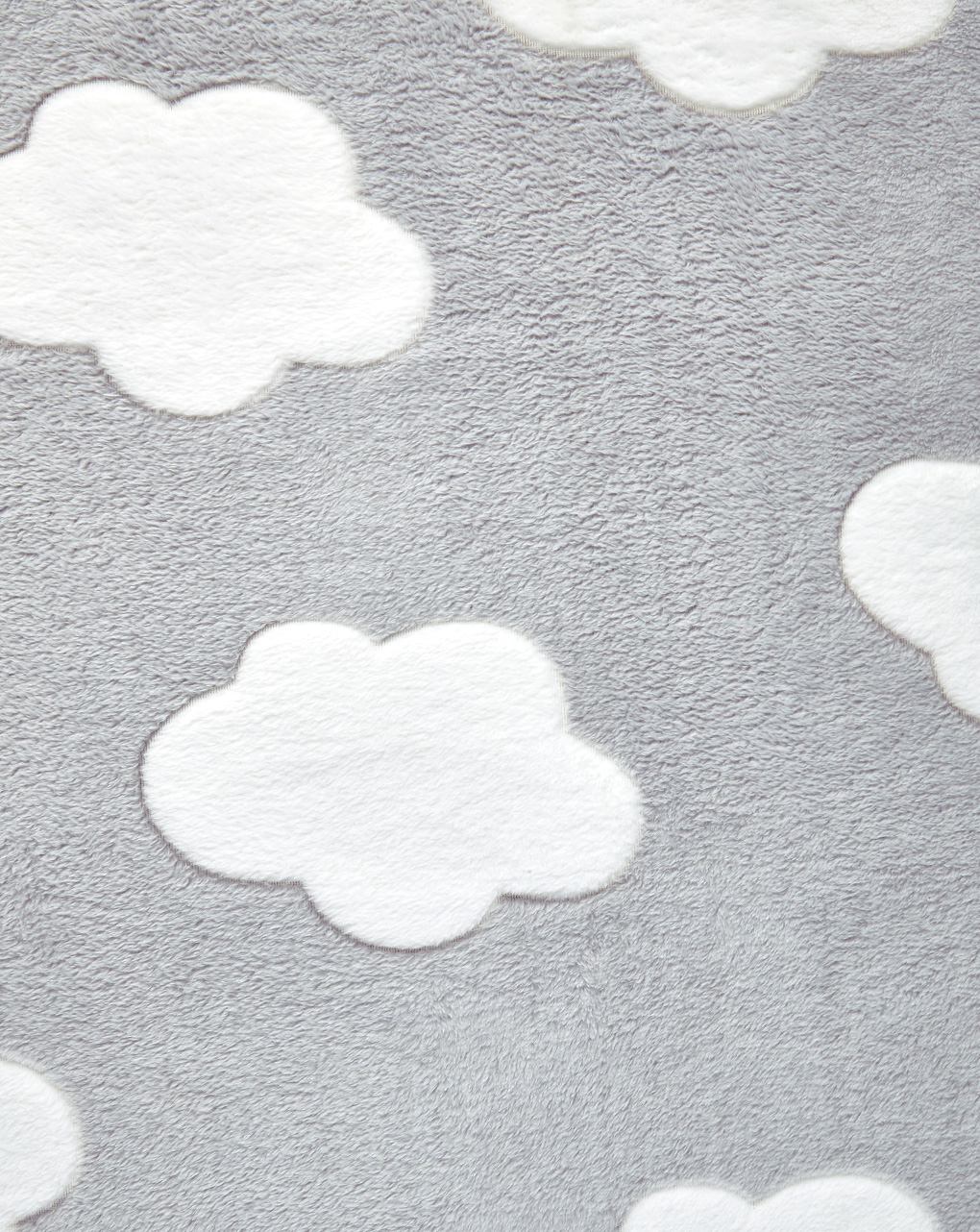 Letto - coperta letto in finta pelliccetta grigia con nuvole - Prénatal