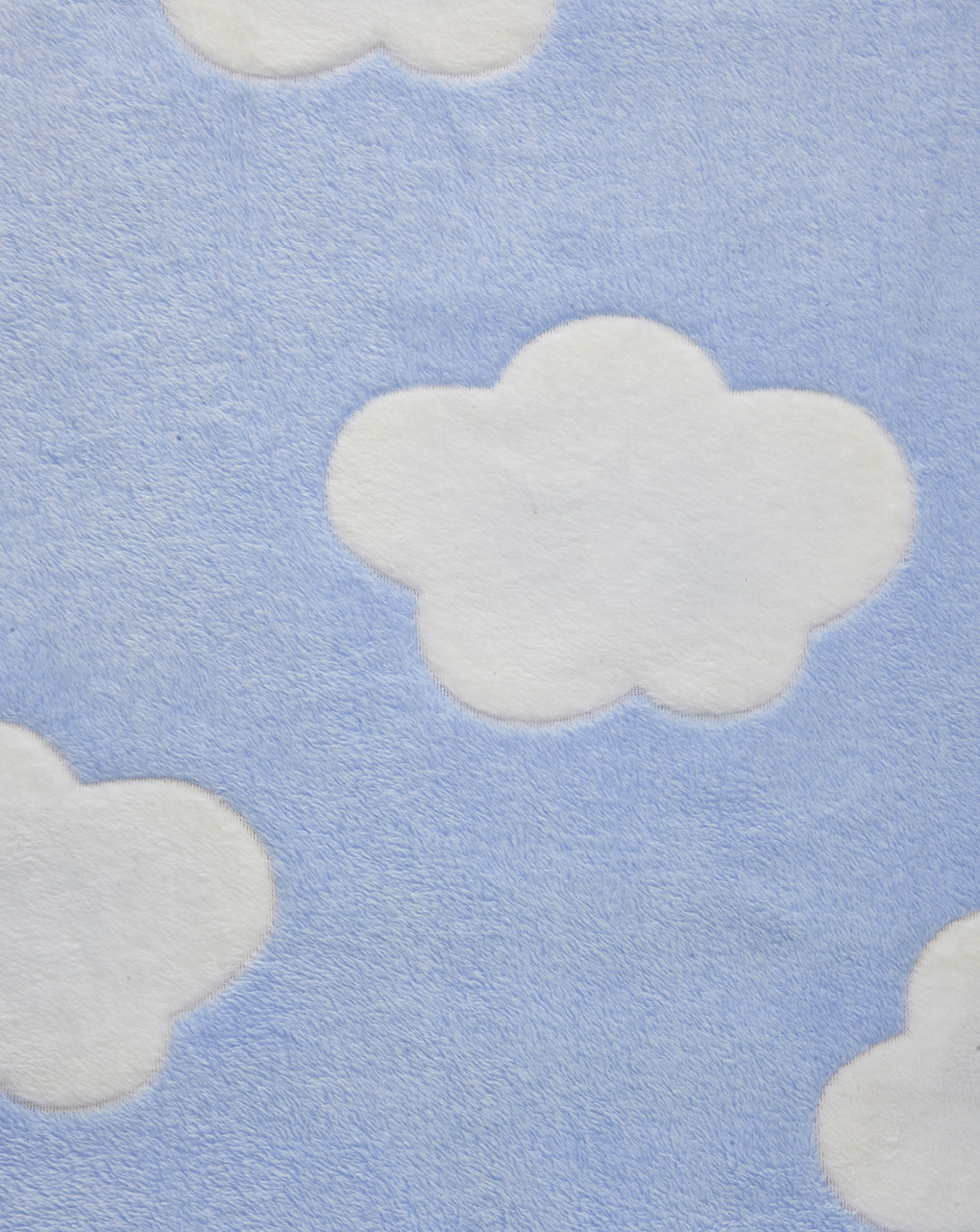 Culla/carrozzina - coperta universale per culla in finta pelliccetta azzurra con nuvole - Prénatal
