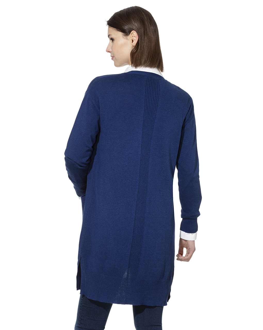 Cardigan lungo in tricot blu - Prénatal