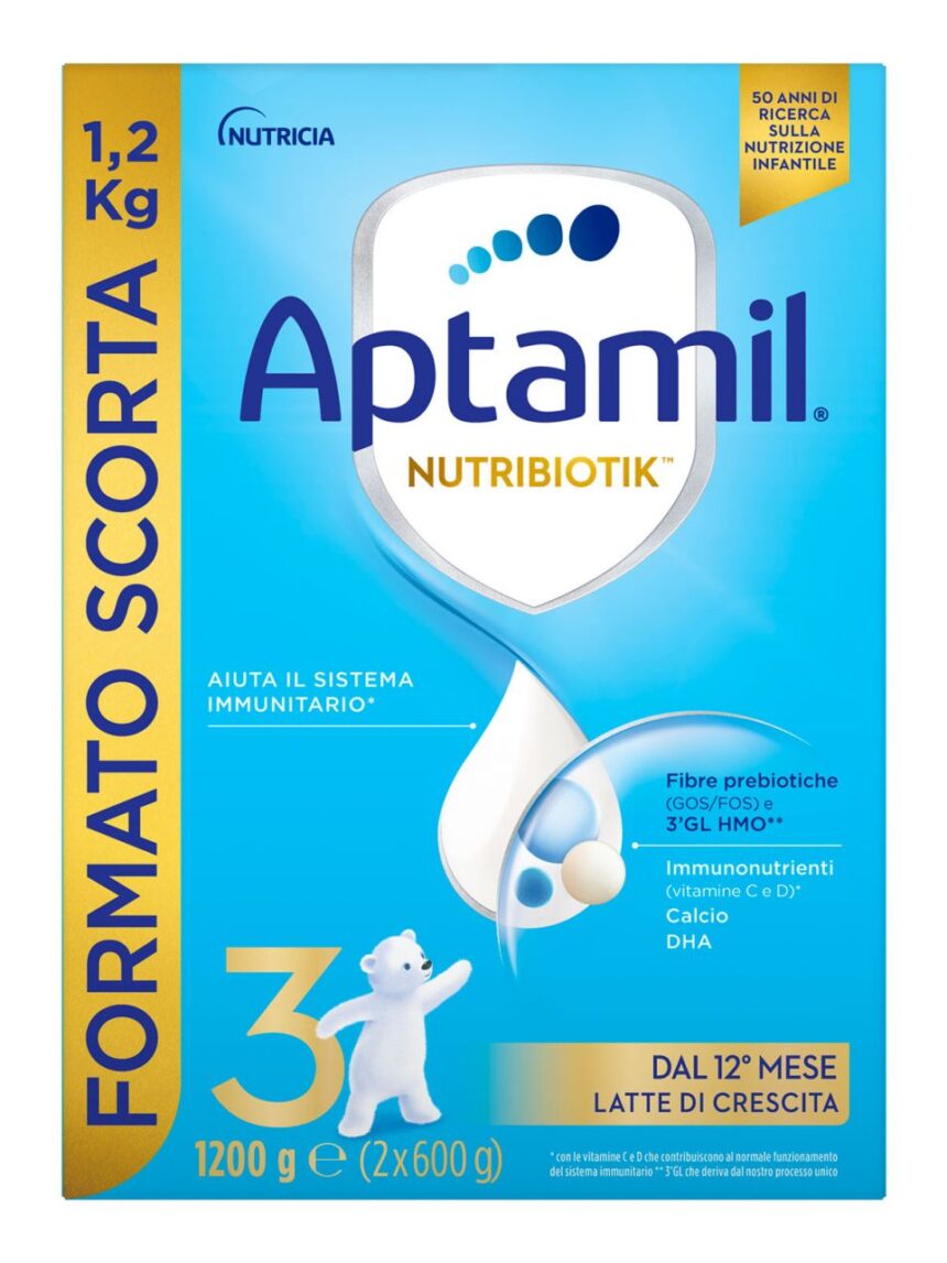 Aptamil nutribiotik 3 latte di crescita in polvere - 1.2 kg - Aptamil