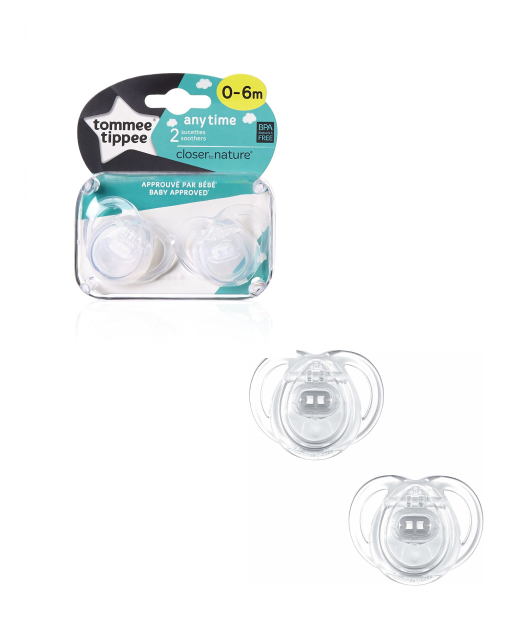 Succhietto any time 0-6 mesi silicone 2 pezzi tommee tippee - Tommee Tippee