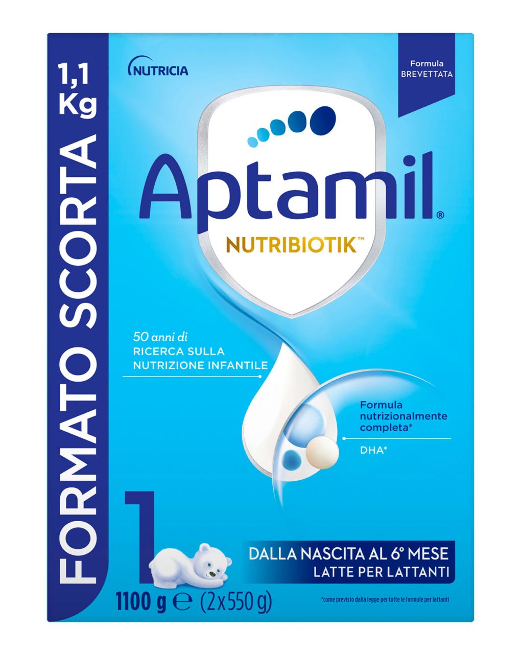 Aptamil nutrobiotik 1 latte di partenza in polvere 1100gr