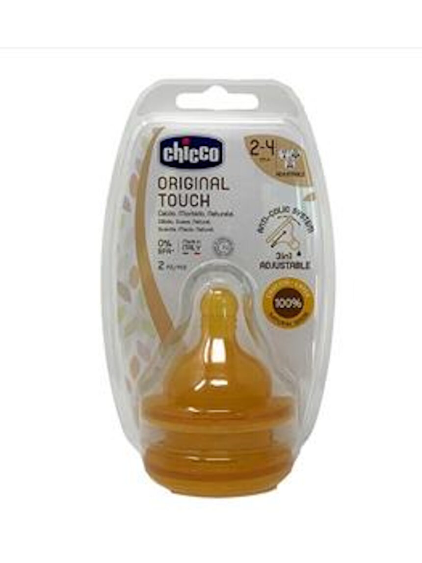 2 tettarelle original touch 6m+ flusso regolabile caucciu - Chicco