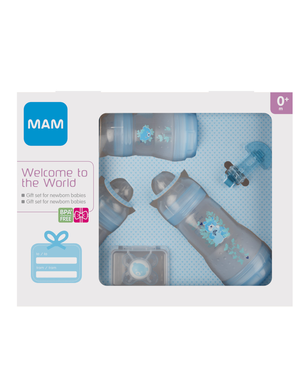 Welcome to the world confezione regalo azzurro - Mam