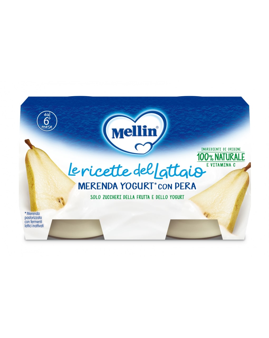 Mellin - merenda yogurt pera 2x120g