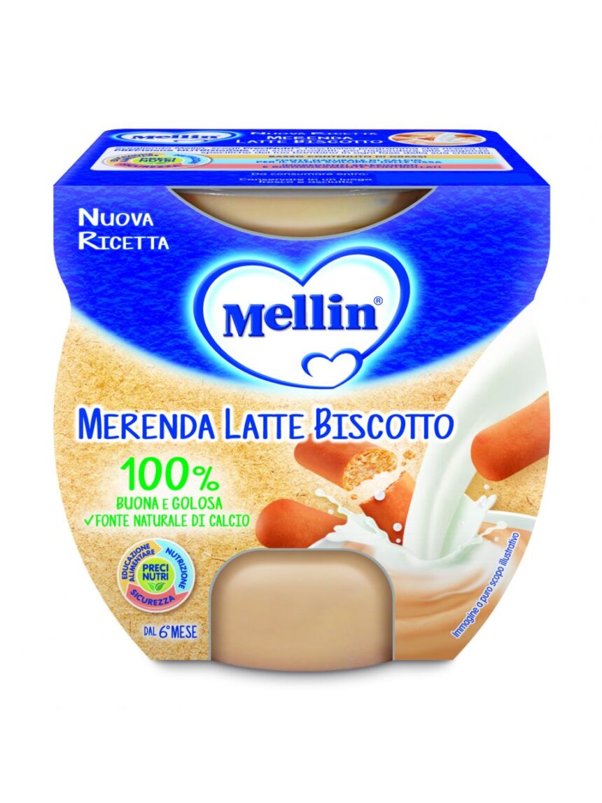 Mellin - merenda latte biscotto 2x100g - Mellin