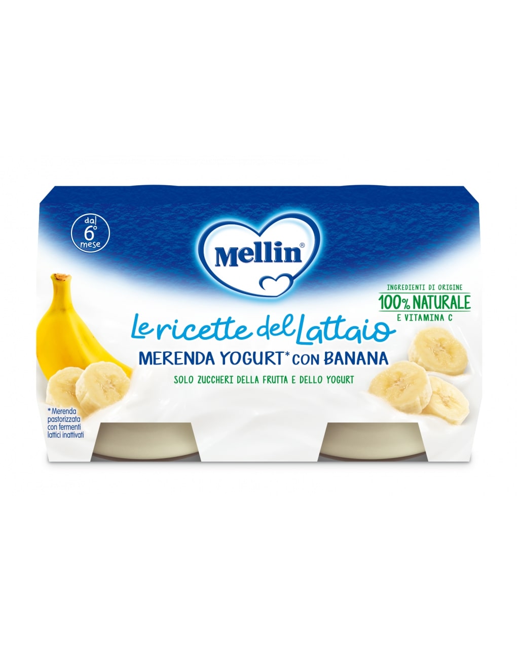 Mellin - merenda yogurt banana 2x120g