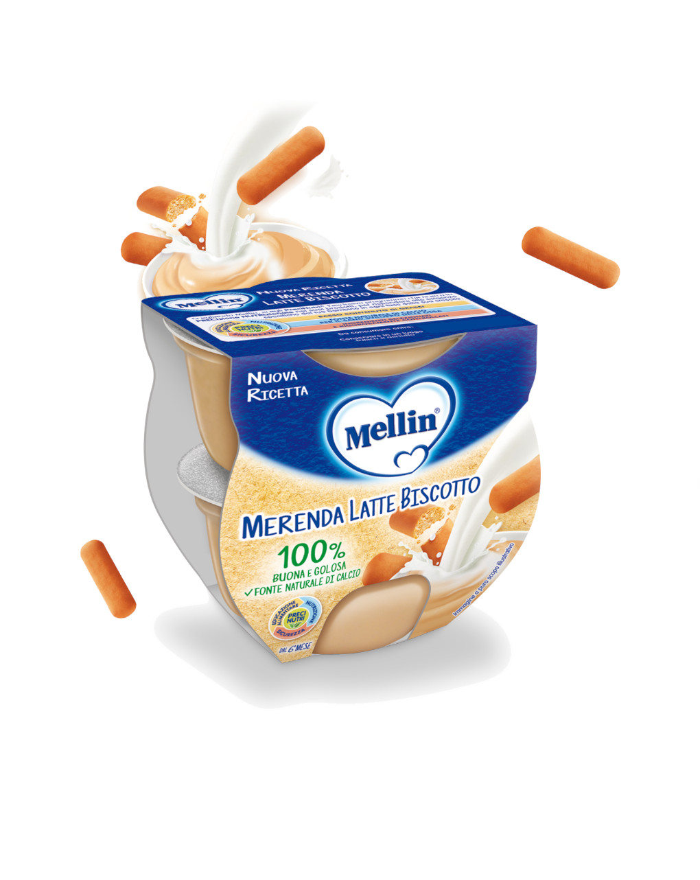 Mellin - merenda latte biscotto 2x100g