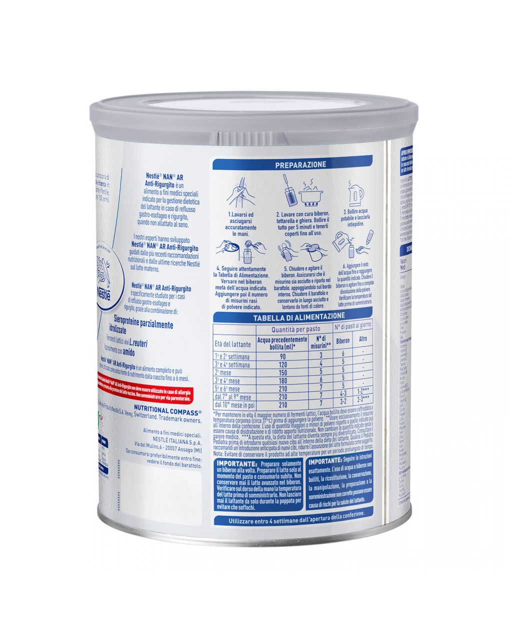 Nestlè - Latte Nidina Anti-Rigurgito 1 polvere 800g - Prénatal