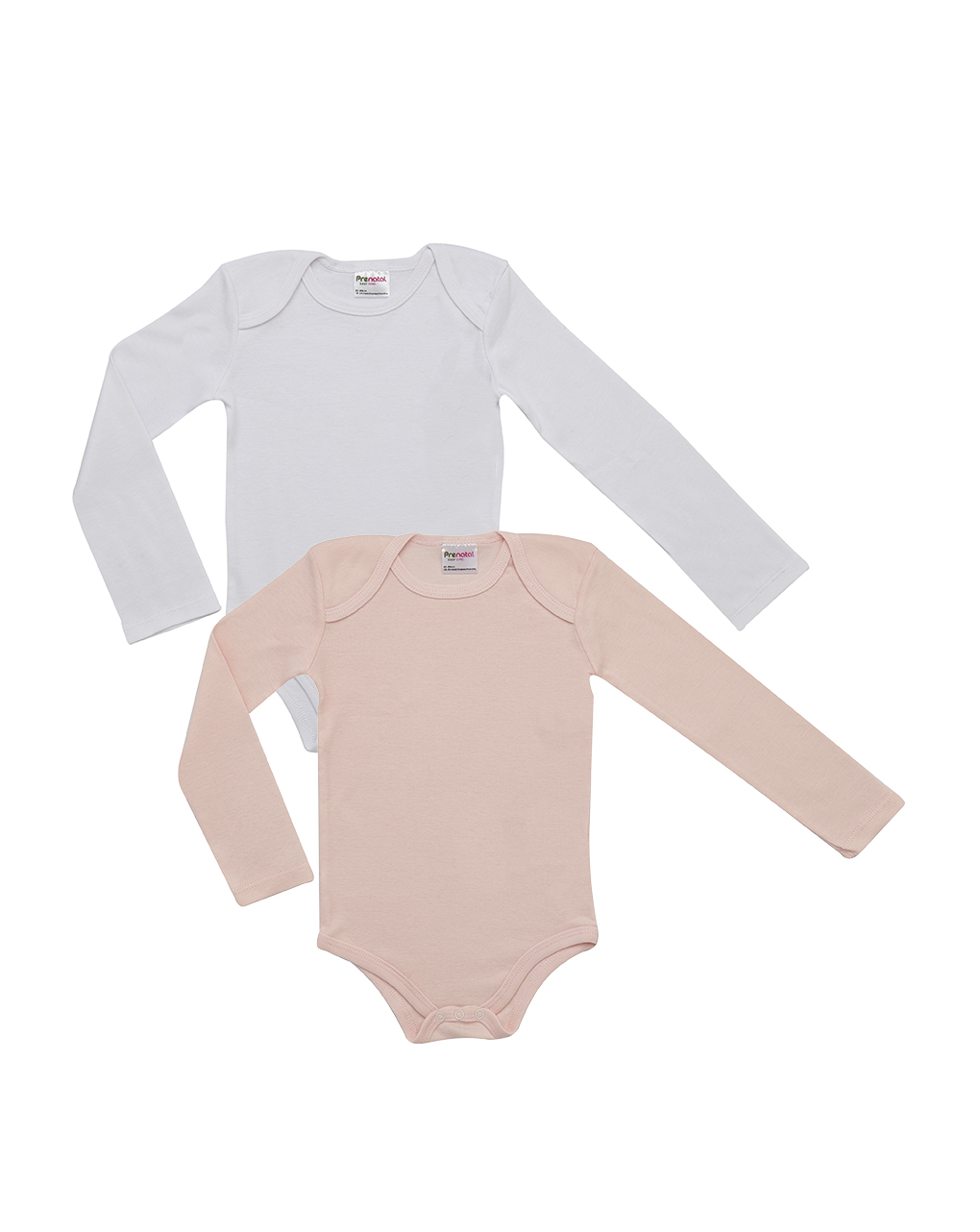 Pack 2 body maniche lunghe bianco e rosa