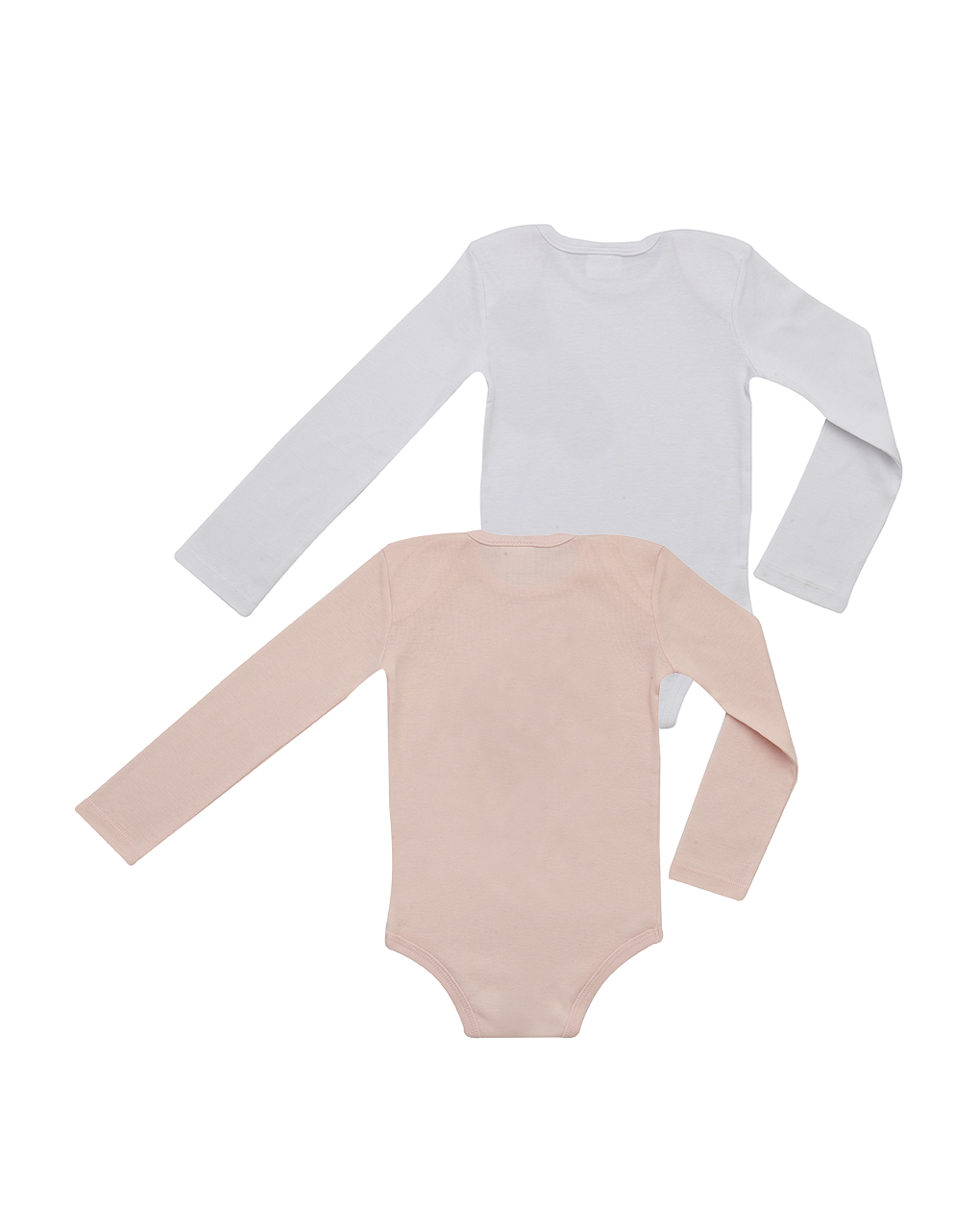 Pack 2 body maniche lunghe bianco e rosa