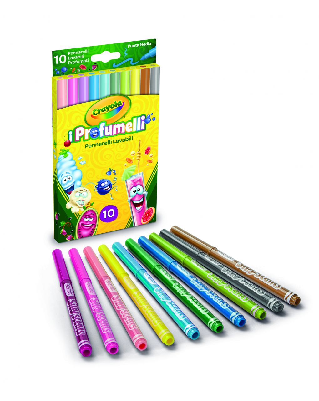 Crayola - 10 pennarelli punta media lavabili i profumelli