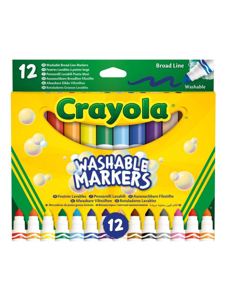 Crayola - 12 pennarelli punta maxi lavabili - Crayola