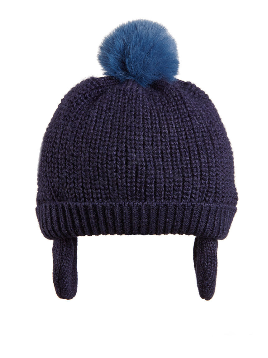 Cappellino tricot misto lana con pon pon pelo - Prénatal