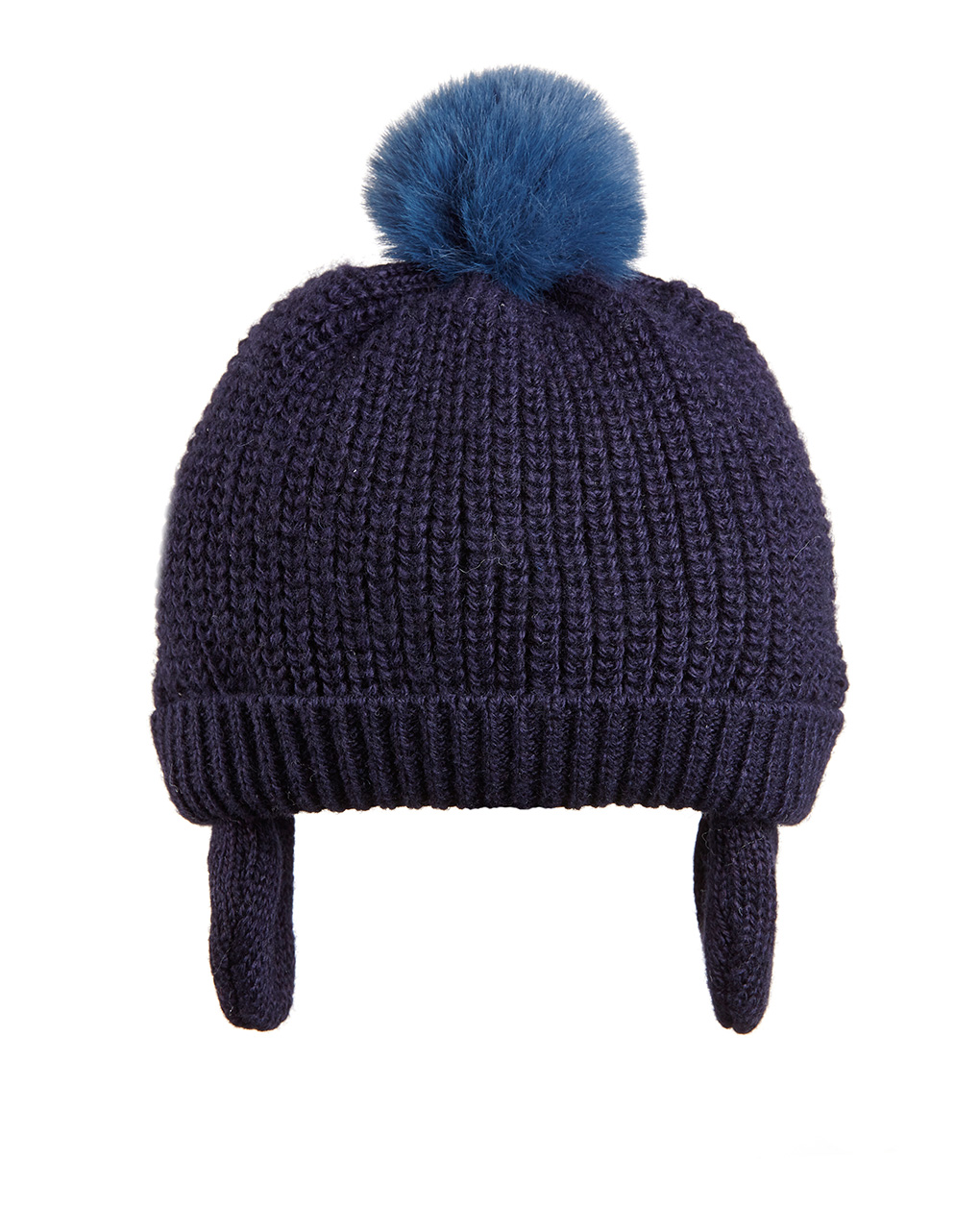 Cappellino tricot misto lana con pon pon pelo