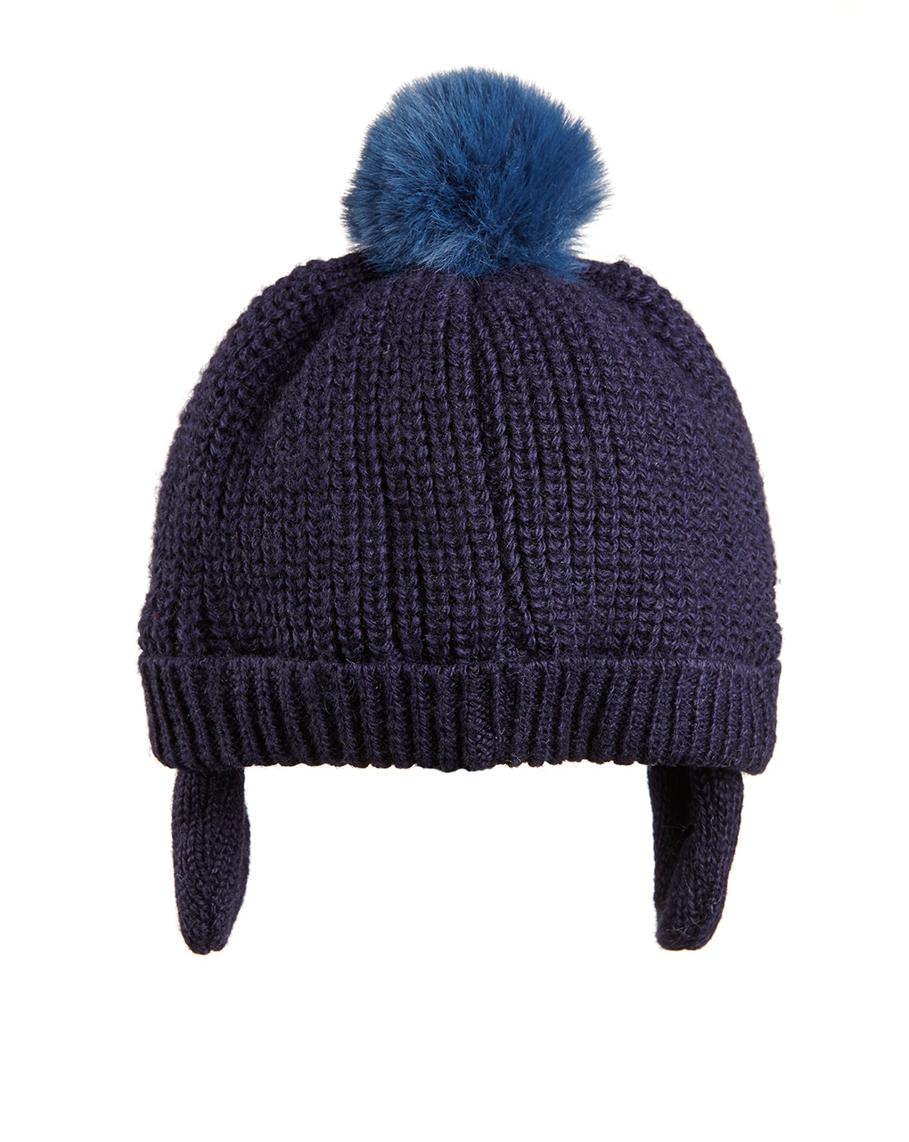 Cappellino tricot misto lana con pon pon