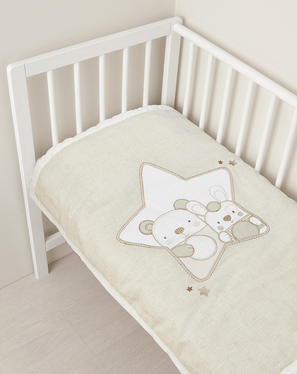 Piumino lettino neonato e cuscino 100x135 cm + 40x60 cm - trapunta da culla  piumone carrozzina neonato trapunte lettino per bambino bianco