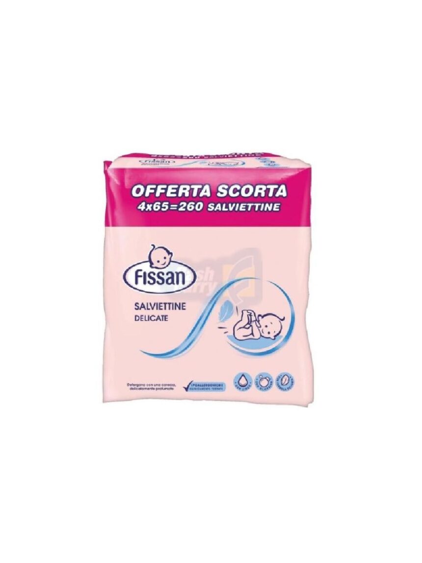 Salviette delicate detergenti 4x65 pz (260 pz) - Fissan