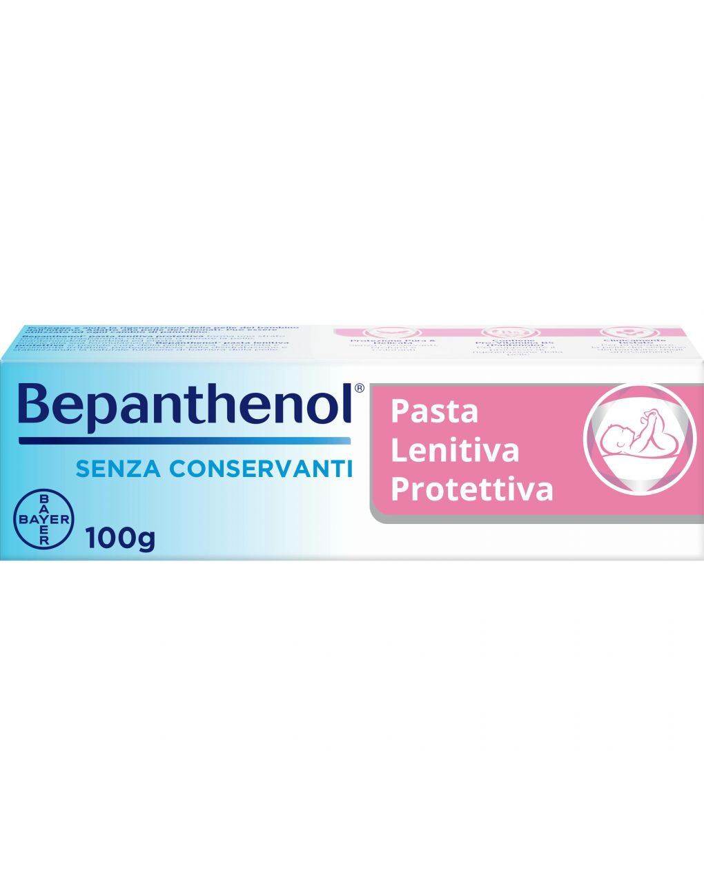 Bepanthenol pasta lenitiva protettiva - crema cambio pannolino anti arrossamento neonato - 100 g - Bepanthenol
