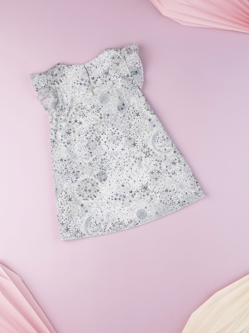 Vestito baby girl "stelle" black & white in tessuto liberty - Prénatal