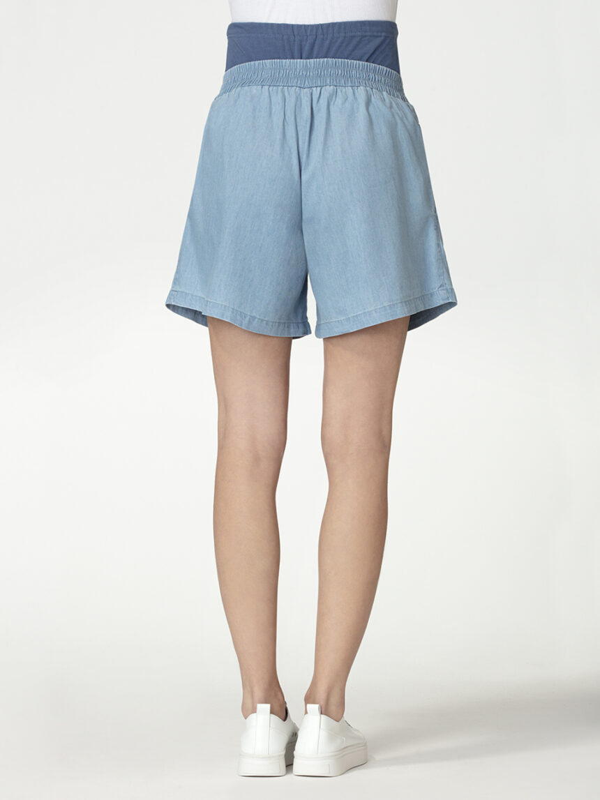 Bermuda premaman in cotone blu - Prénatal