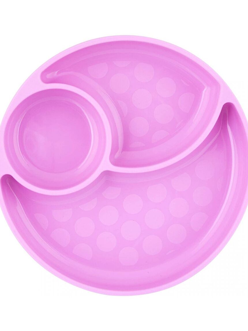 Piatto silicone a scomparti con ventosa 12 mesi + rosa - Chicco