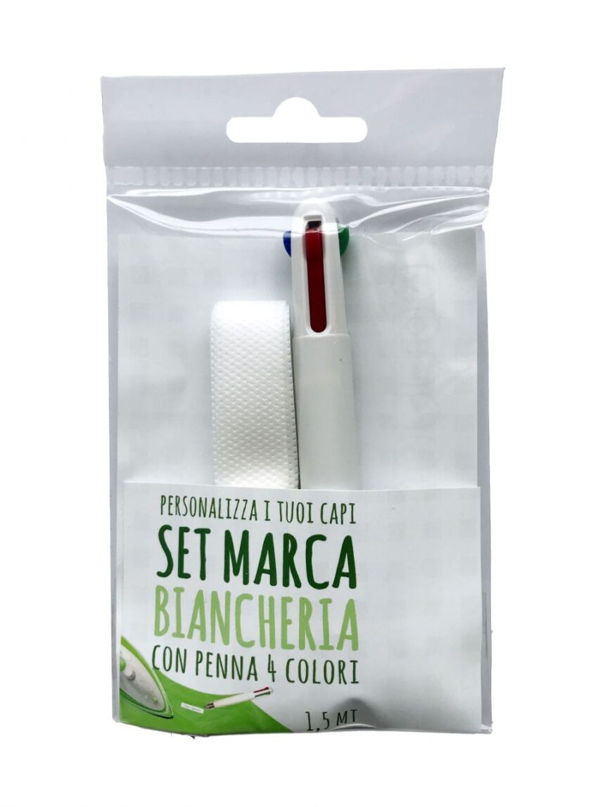 Kit nastro di tessuto marcabiancheria e penna  4 colori - AREA BUSINESS