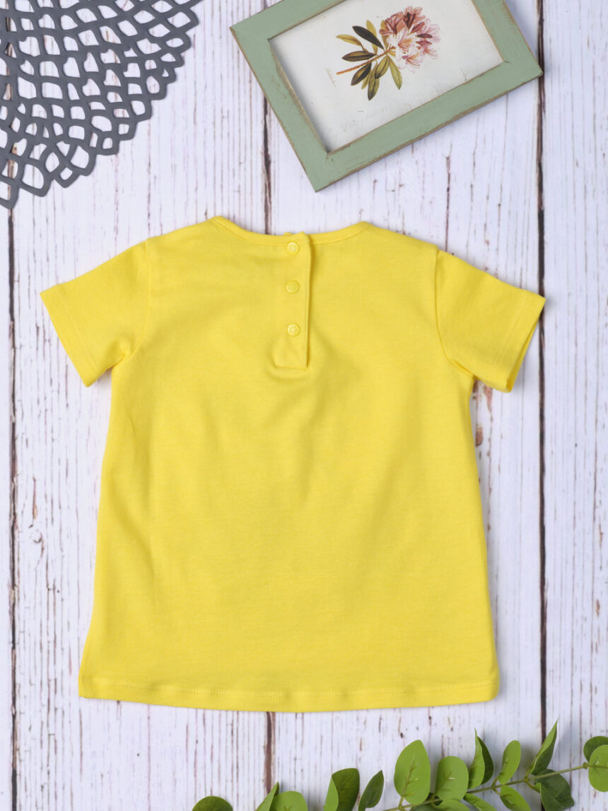 T-shirt bimba paillettes yellow - Prénatal