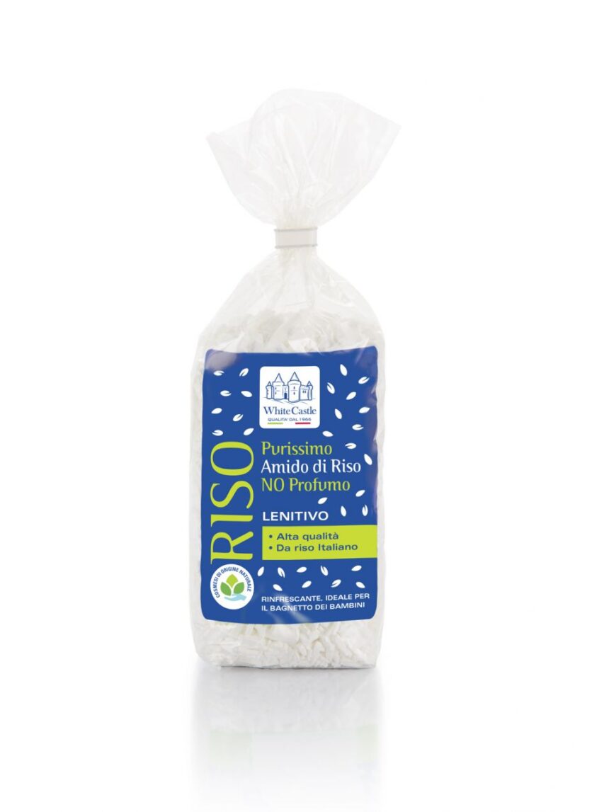Amido di riso purissimo da bagno in sacchetto da 350 g. - White Castle