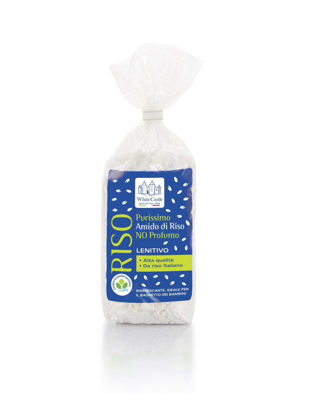 Amido di riso purissimo da bagno in sacchetto da 350 g. - White Castle