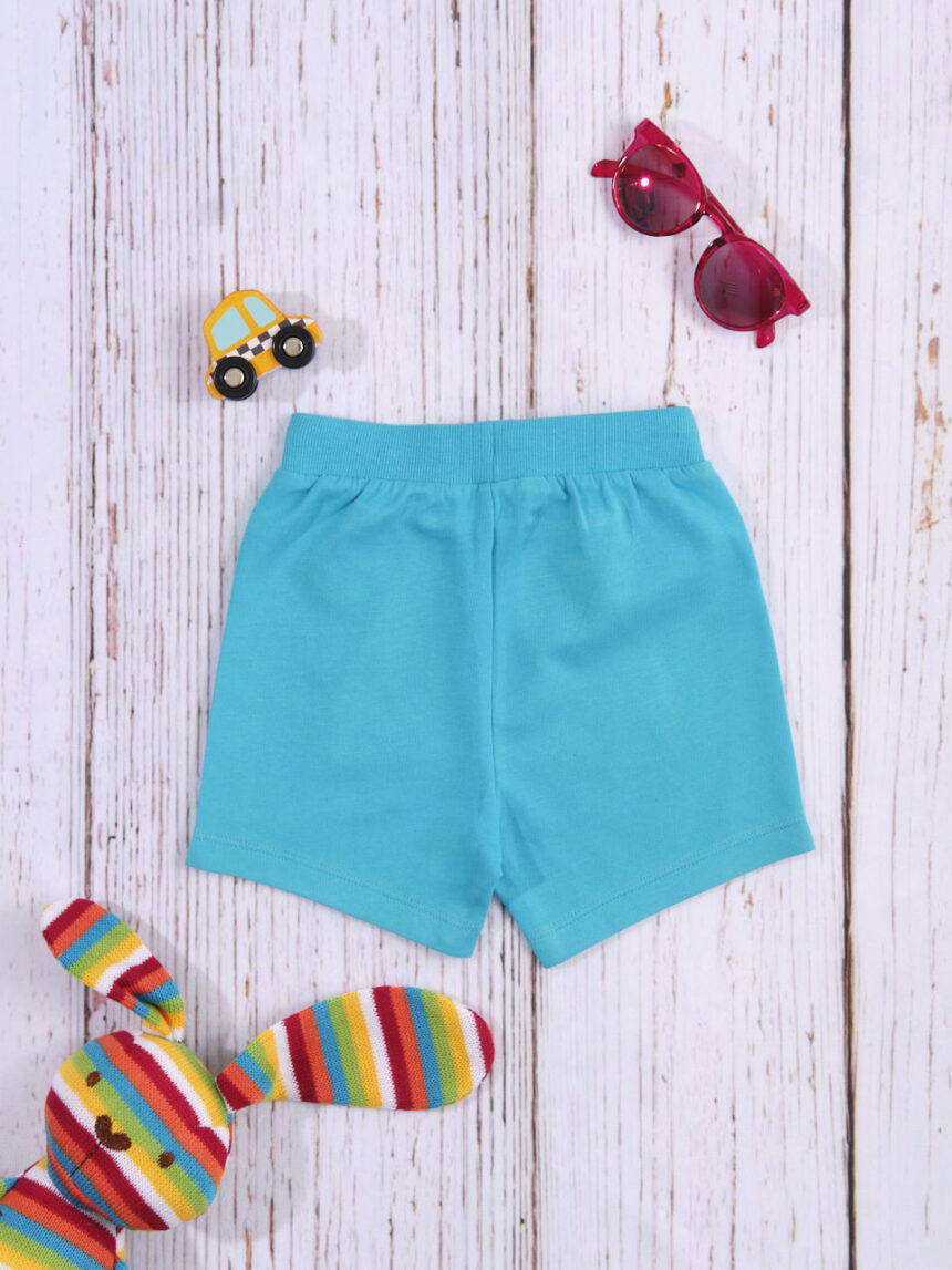 Shorts bimbo tinta unita turchese - Essential by Prénatal