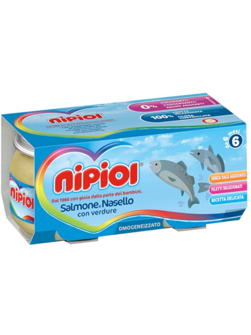Nipiol - omo salmone nasello verdure 2 x 80 gr. - Nipiol