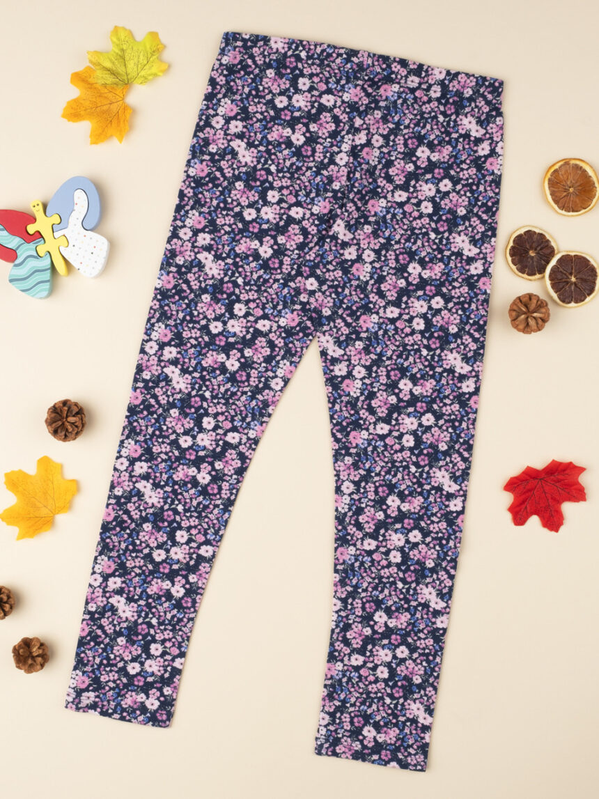 Leggings flower lilla banda laterale - Prénatal