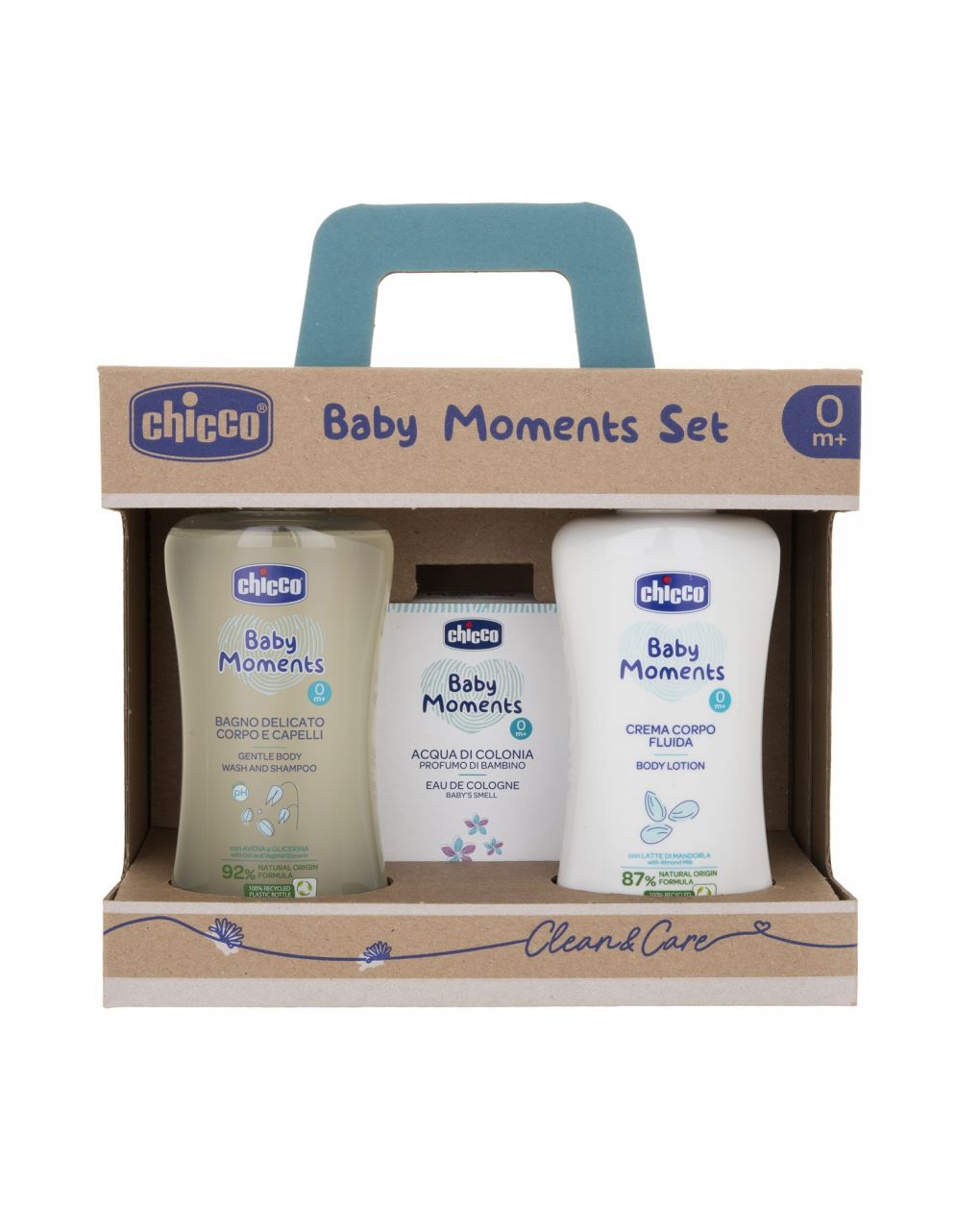 Baby moments set 3 bagno corpo/capelli crema corpo e colonia - chicco - Chicco