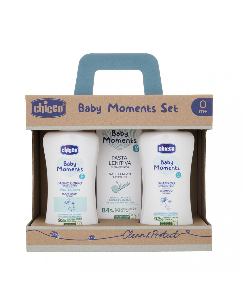 Baby moments set 2 bagno corpo shampoo e pasta lenitiva - chicco - Chicco