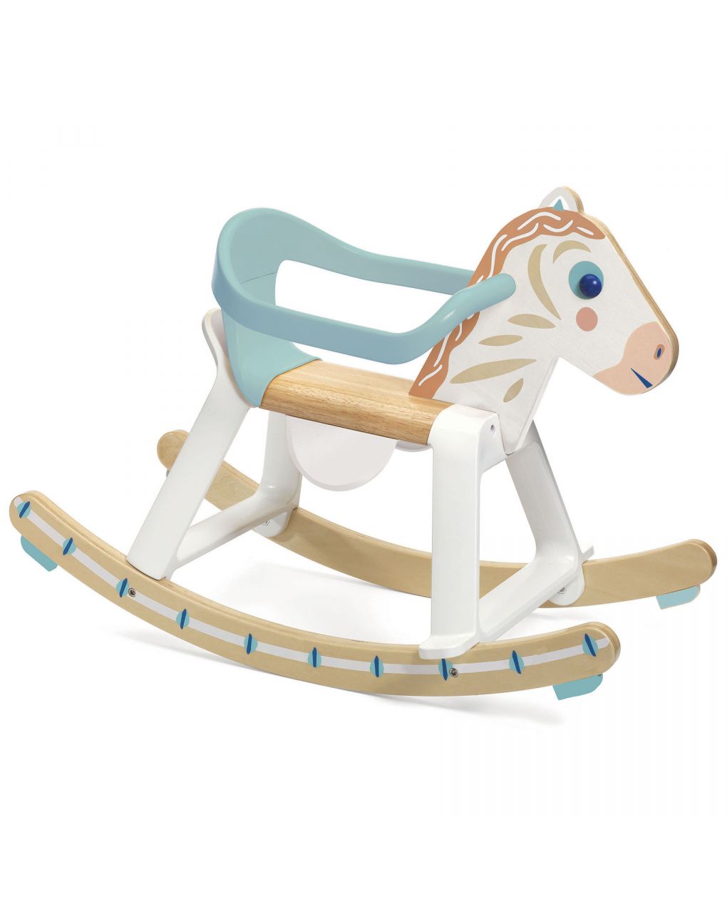 Cavallo a dondolo babycavali in legno e plastica - djeco