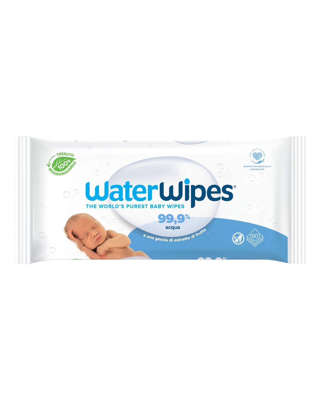 Salviette biodegradabili per bambini waterwipes - 60 pezzi - WaterWipes