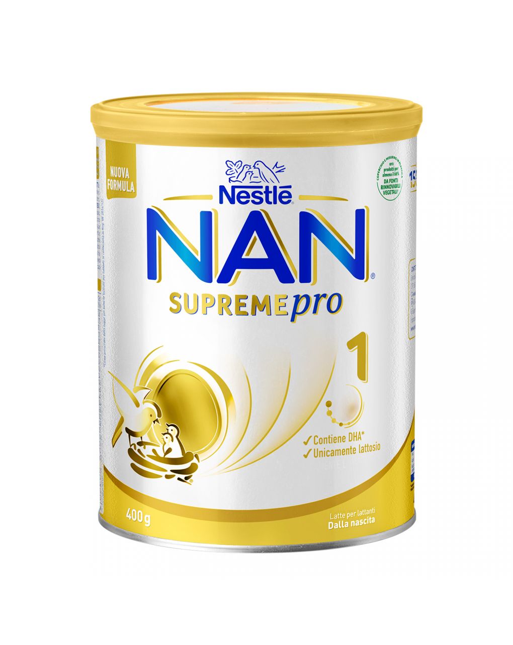 Nestlé nan supreme pro 1 - dalla nascita. latte per lattanti in polvere in latta da 400g