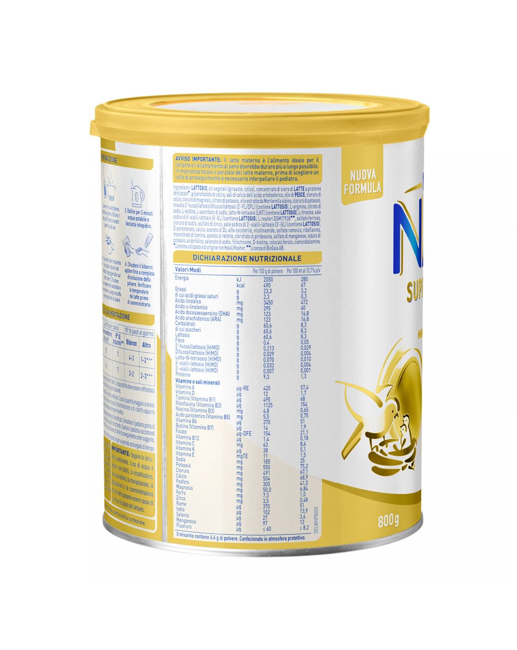 Nestlé nan supreme pro 2, da 6 mesi. latte di proseguimento in polvere, latta da 800g - Nestlé