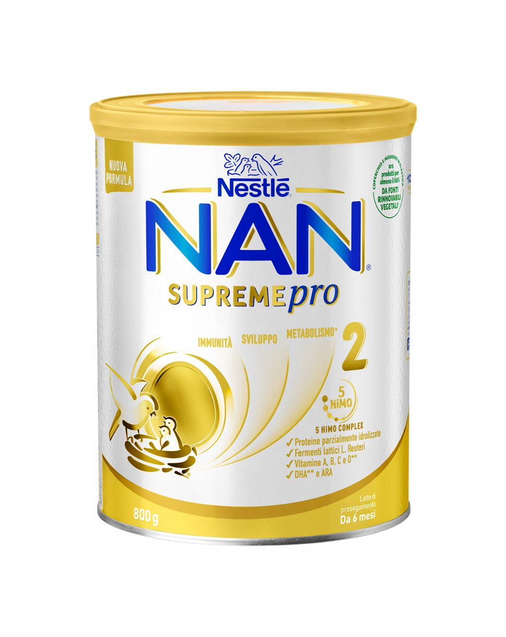 Nestlé nan supreme pro 2, da 6 mesi. latte di proseguimento in polvere, latta da 800g