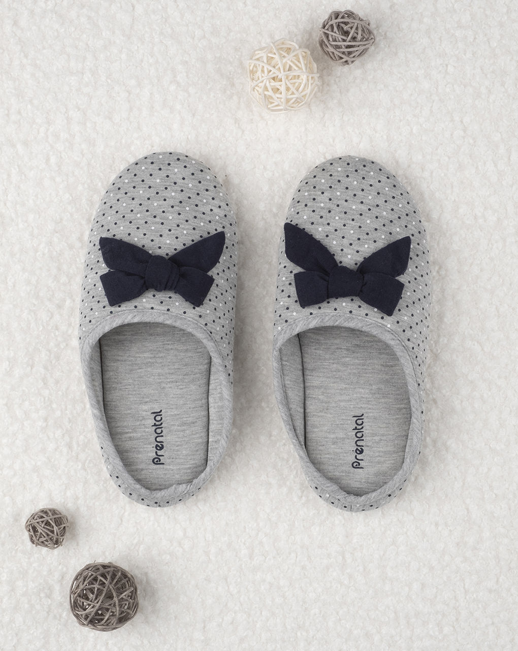 Pantofole girl grey and blue - Prénatal