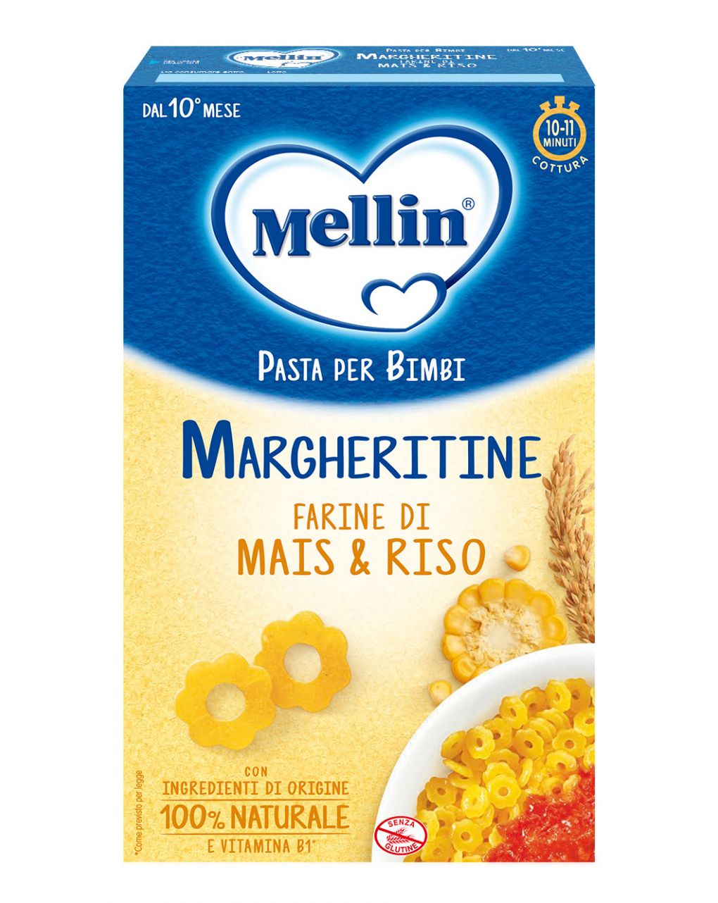 Mellin - la pasta dei bimbi 100% naturale margheritine con farina di mais e riso 280g