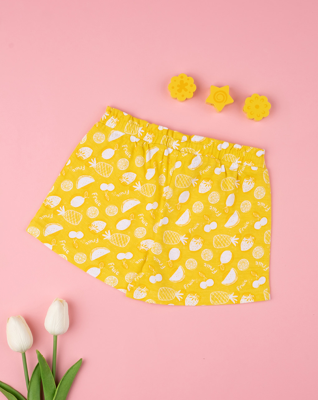 Shorts girl "fruit" yellow