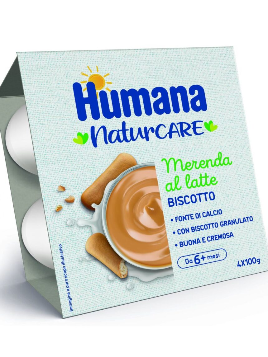 Humana merenda latte biscotto 4x100gr - Humana