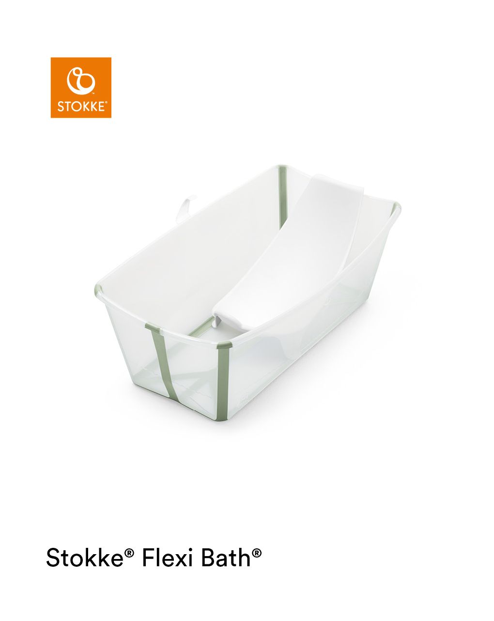 Stokke® flexi bath® bundle transparent green con supporto newborn - Stokke