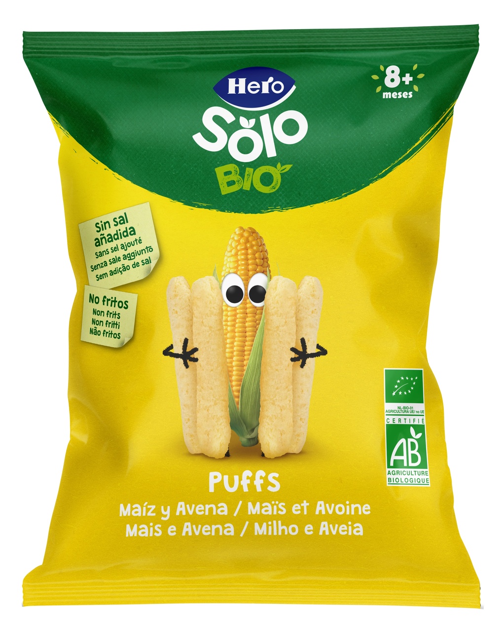 Hero solo snack puff avena mais 1x25gr